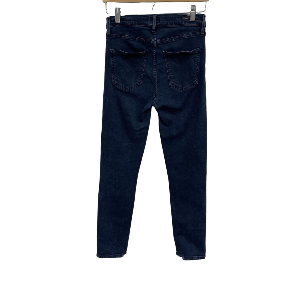 Citizens Of Humanity Rocket Crop Light Wash Jean Sz 27 High Rise Skinny Raw Hem